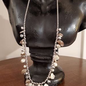 Silver beaded necklace